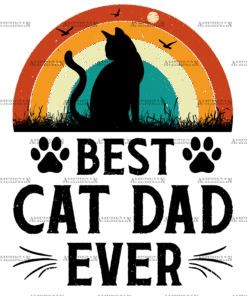 Best Cat Dad Ever-3  DTF Transfer