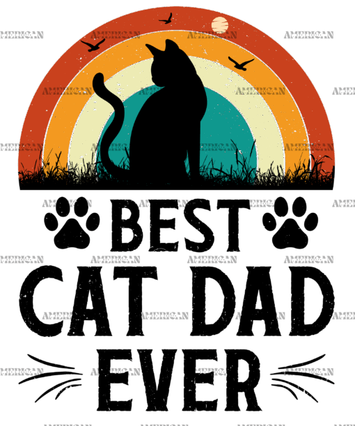 Best Cat Dad Ever-3  DTF Transfer