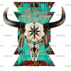 Bull Skull Aztec Southwestern DTF Transfer