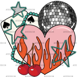 Cherry Heart-1 DTF Transfer