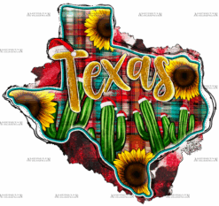 Christmas Texas Map DTF Transfer
