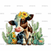 Cow And Sunflower DTF Transfer