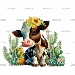 Cow And Sunflower DTF Transfer