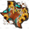 Cowhide Sunflower Texas Map DTF Transfer
