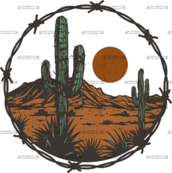 Desert Barb Wire DTF Transfer