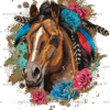 Floral Horse DTF Transfer