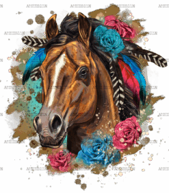 Floral Horse DTF Transfer