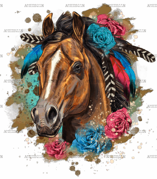 Floral Horse DTF Transfer