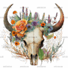 Floral Skull DTF Transfer