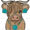 Girly Longhorn Cow DTF Transfer