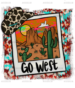 Go West Polaroid DTF Transfer