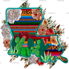 Louisiana Map Serape DTF Transfer