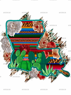 Louisiana Map Serape DTF Transfer