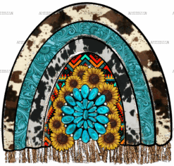 Rainbow Sunflower Gemstone DTF Transfer