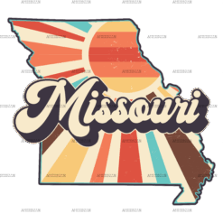Retro Missouri Map DTF Transfer