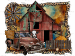Rustic Country Barn DTF Transfer