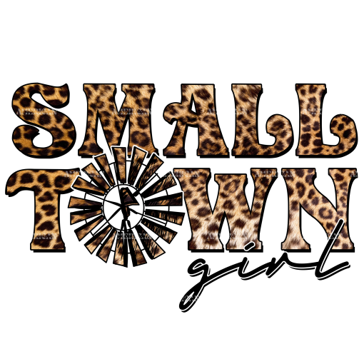 Small Town Girl Leopard DTF Transfer