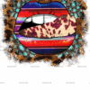 Serape Lips With CowHide DTF Transfer