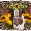 Sunflower Cow Leopard DTF Transfer