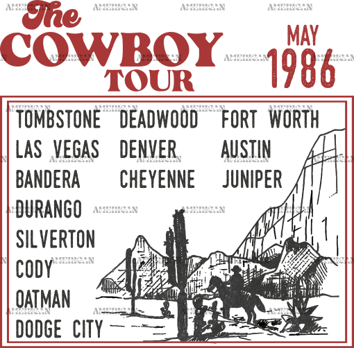 The Cowboy Tour DTF Transfer