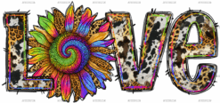 Tie Dye Sunflower Love DTF Transfer