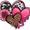 Valentines Day Western Hearts And Sunflower Cowhide DTF Transfer