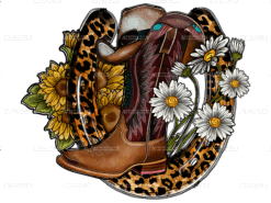 Western Horseshoe Cowboy DTF Transfer