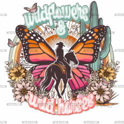 Wild Flowers And Wild Horses DTF Transfer