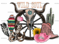 Wild Soul Bull Skull DTF Transfer