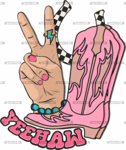 Yeehaw Cowgirl Peace DTF Transfer