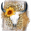 Cow Skull And Sunflower DTF Transfer