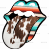 Cowhide Rolling Stones DTF Transfer