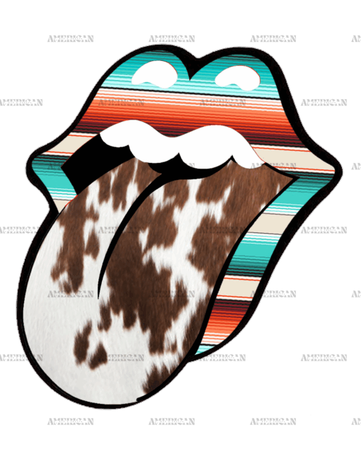 Cowhide Rolling Stones DTF Transfer