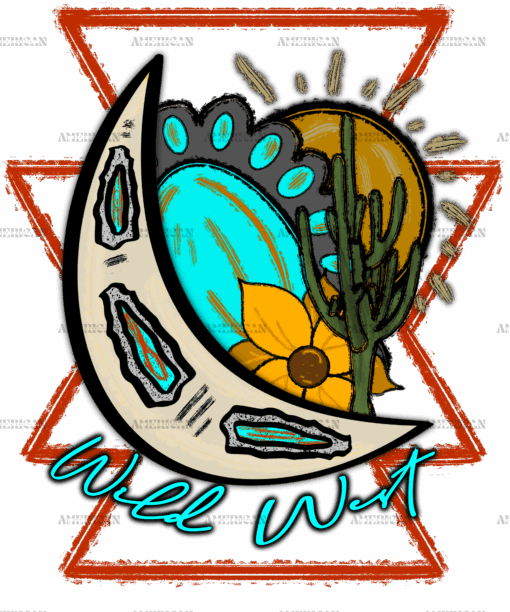 Wild West Turquoise Moon DTF Transfer