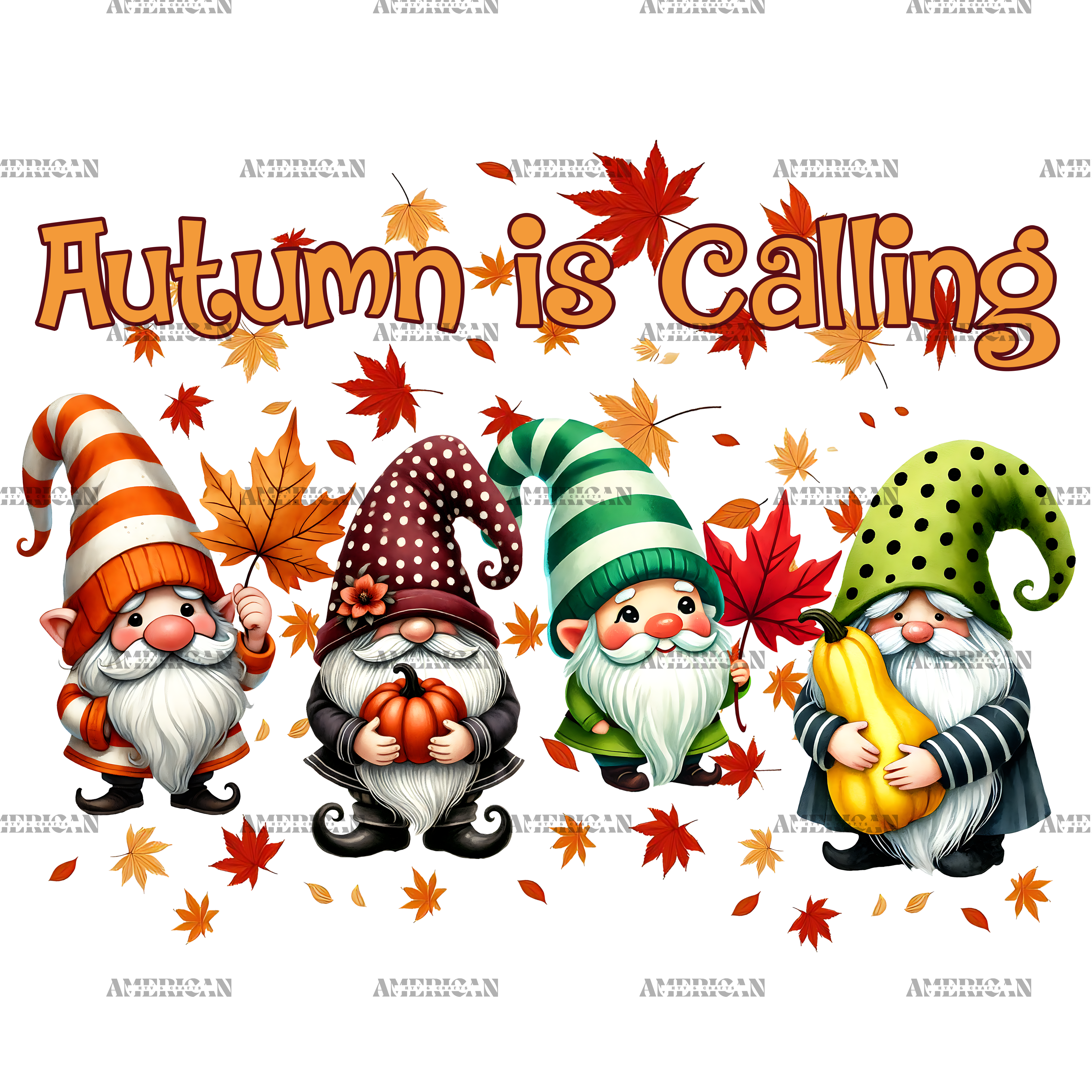 Autumn Is Calling Gnomies DTF Transfer