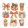 Autumn Pumpkins Bows-10 DTF Transfer