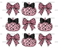Autumn Pumpkins Bows-12 DTF Transfer