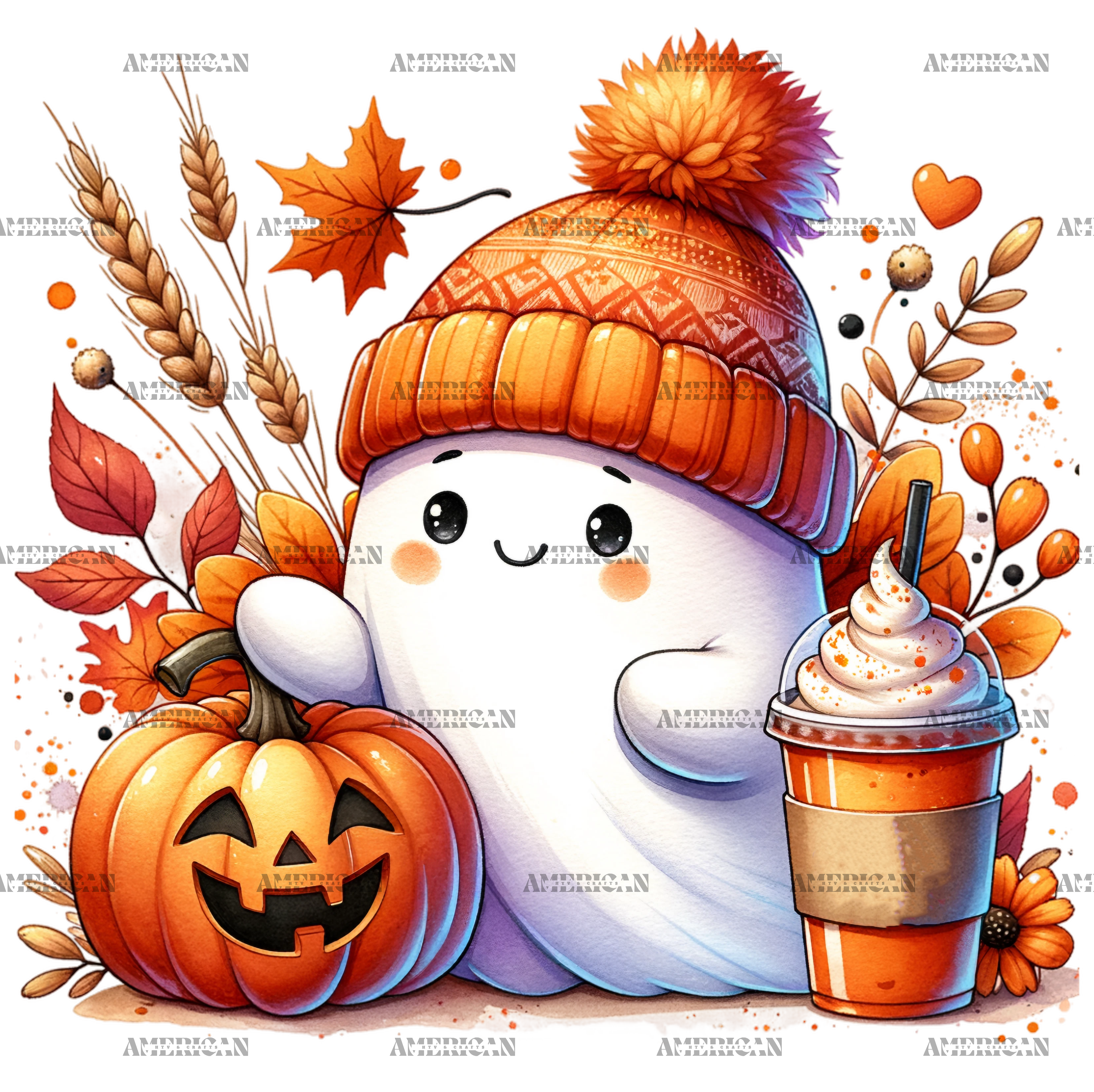 Cute Fall Ghost DTF Transfer