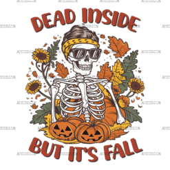 Dead Inside But Its Fall DTF Transfer