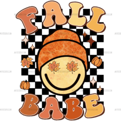 Fall Babe Checkered DTF Transfer