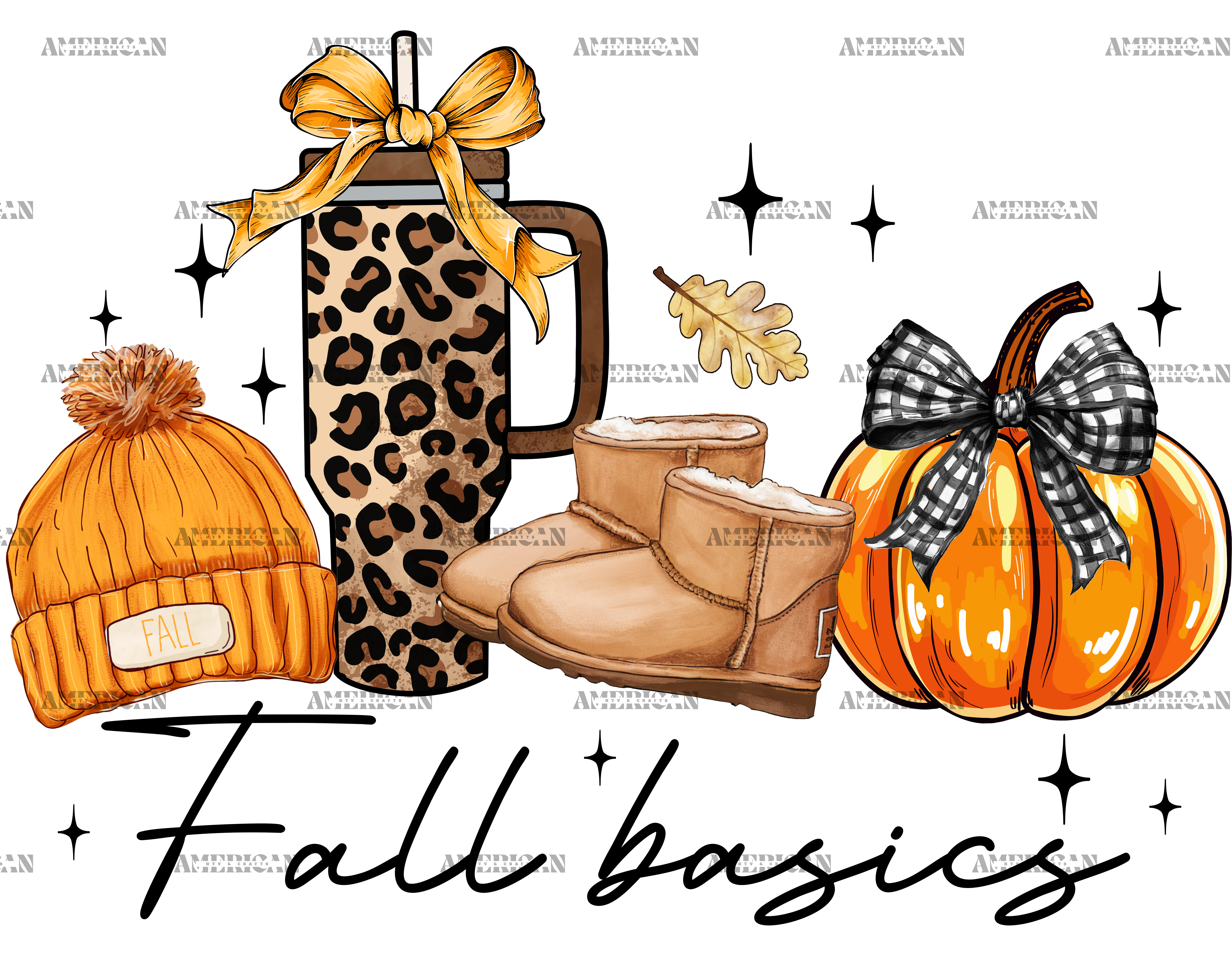 Fall Basics Black DTF Transfer