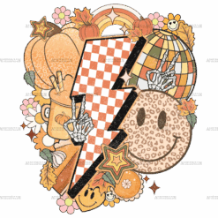 Fall Bolt Dotted DTF Transfer