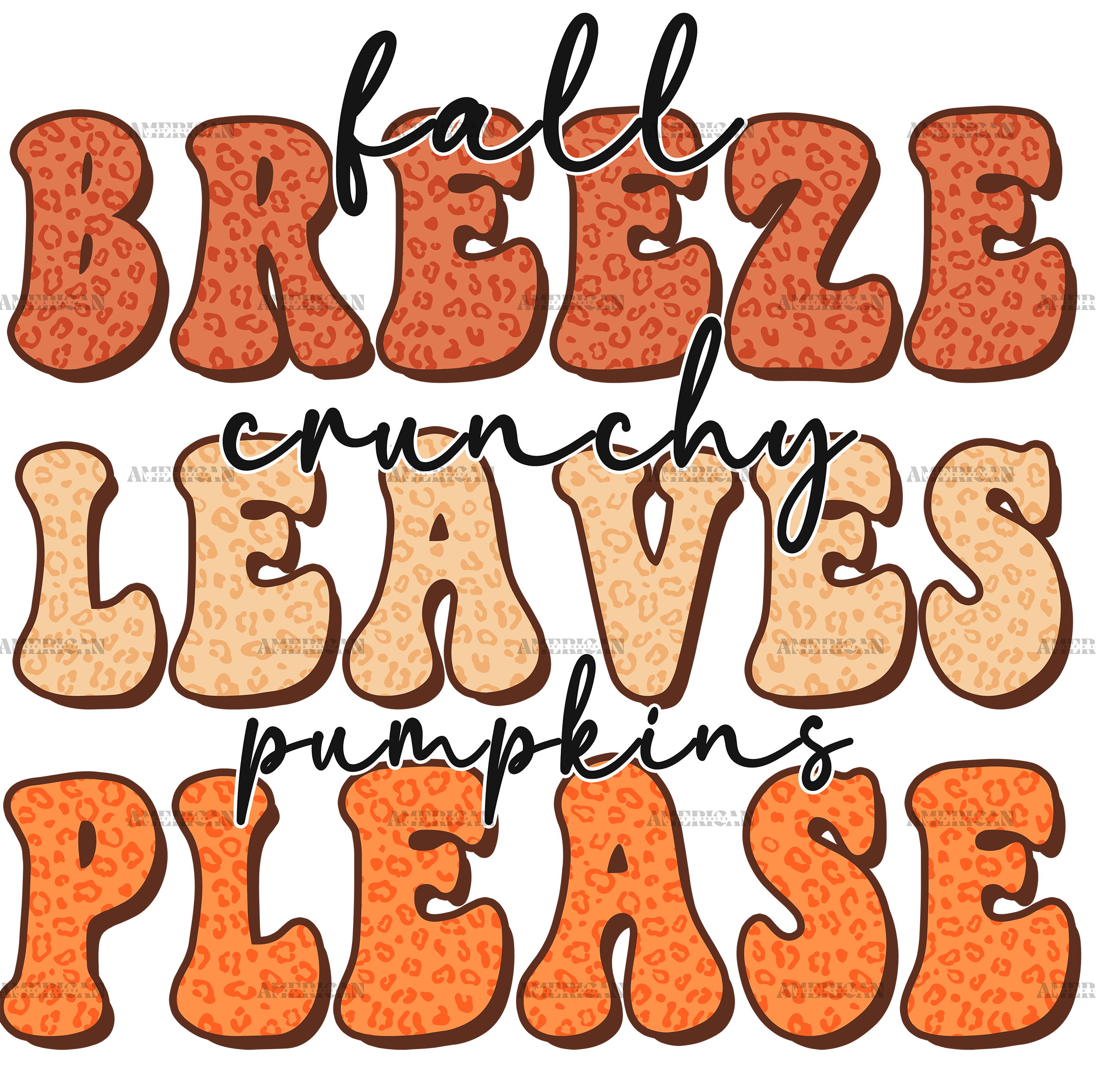 Fall Breeze Crunchy Leaves DTF Transfer