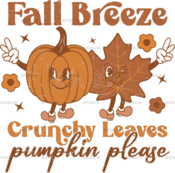 Fall Breeze Crunchy Leaves Pumpkin Please DTF Transfer