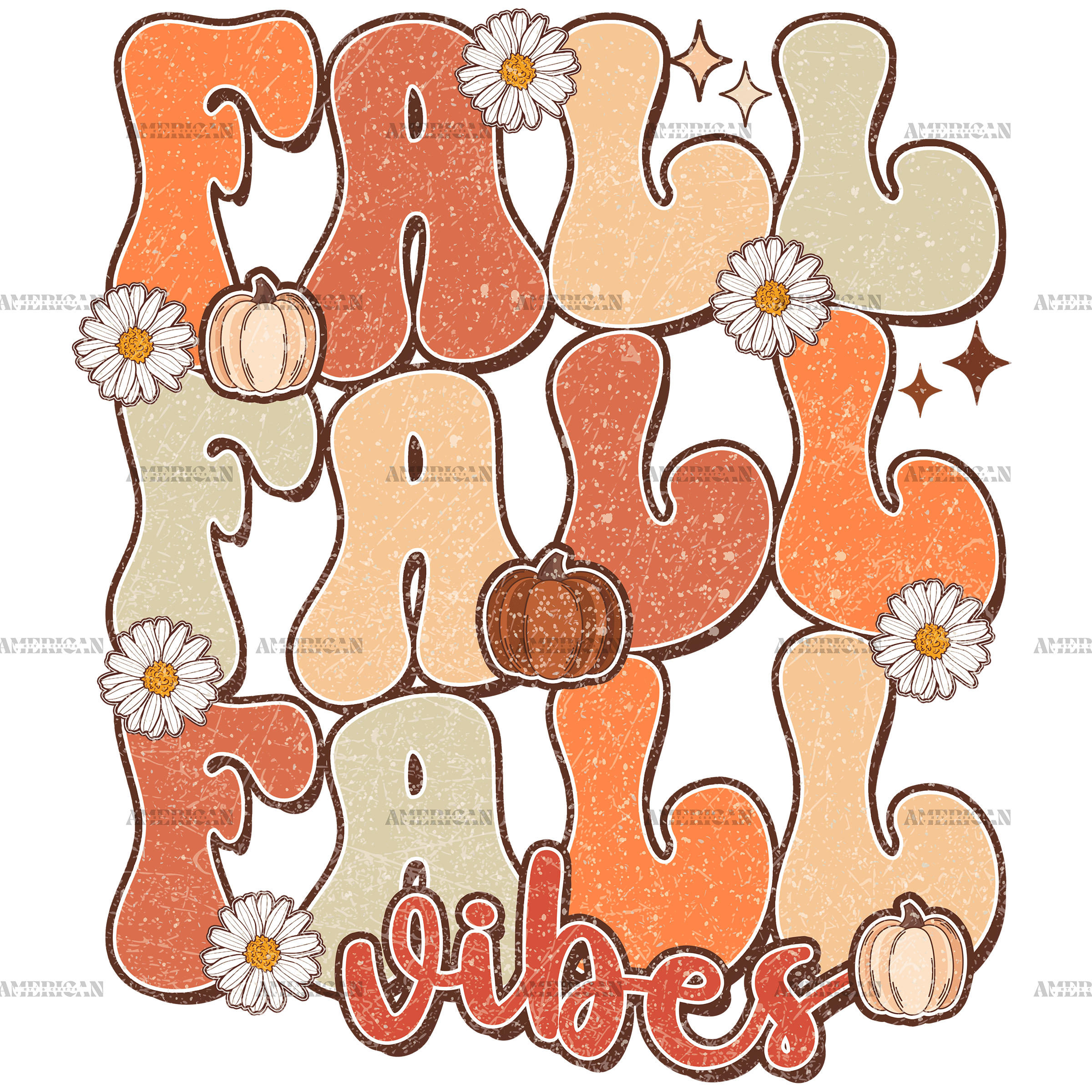 Fall Fall Vibes Dotted DTF Transfer