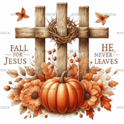 Fall For Jesus He Never Leaves-4 DTF Transfer