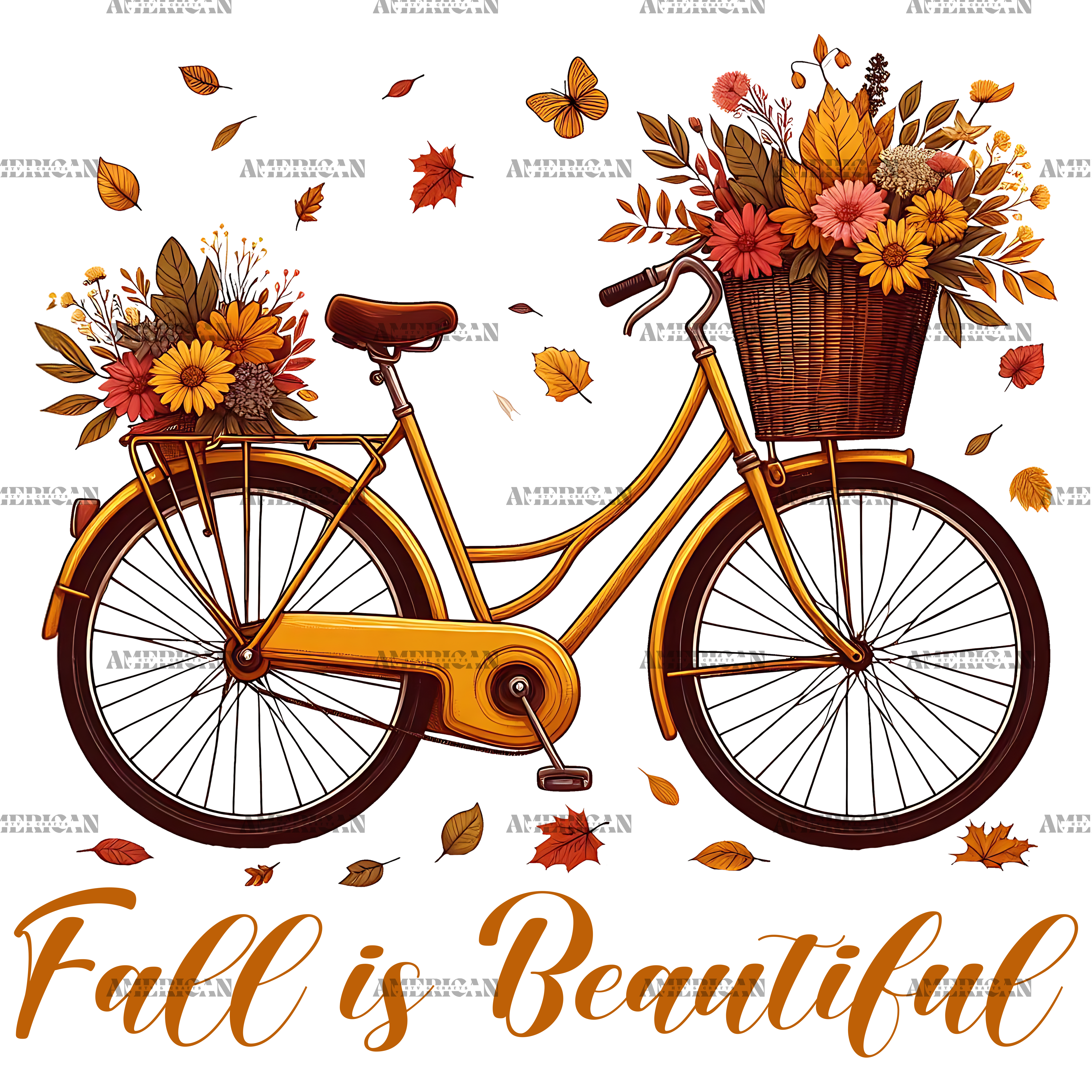 Fall Is Beautiful Bicycle DTF Transfer
