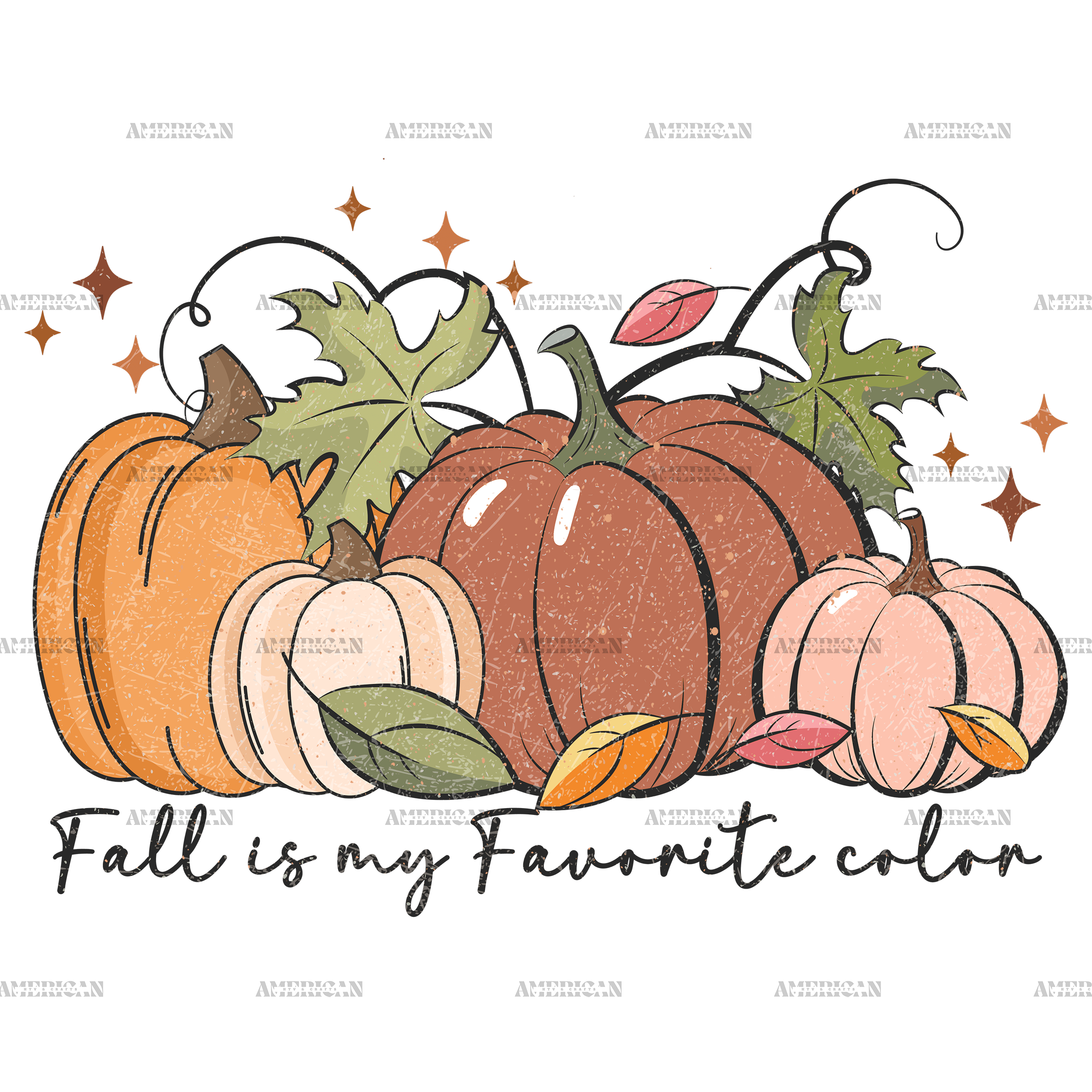 Fall Is My Favorite Color Pumpkin Dotted DTF Transfer