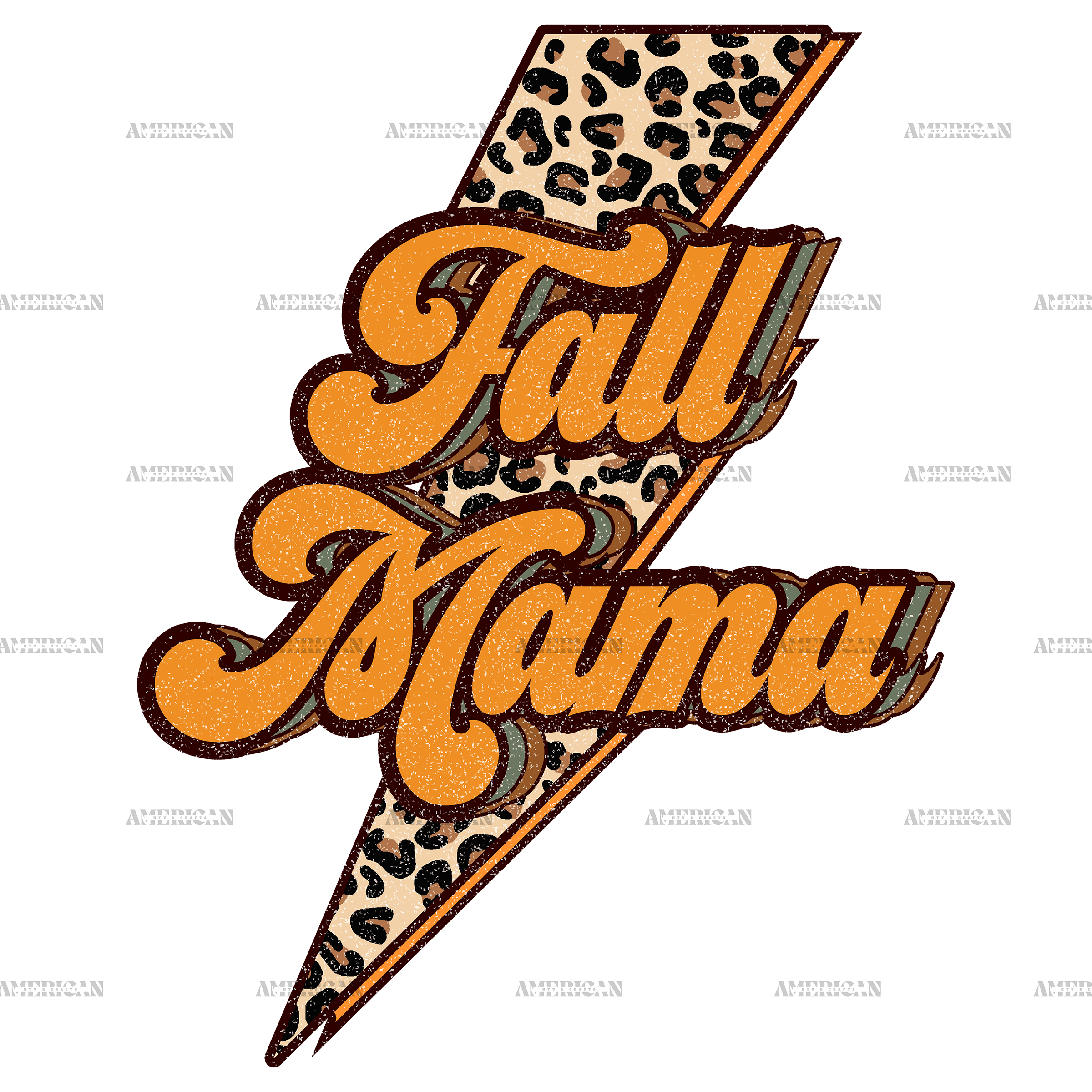 Fall Mama Bolt Dotted DTF Transfer