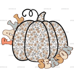 Fall Season Pumpkin Dotted DTF Transfer